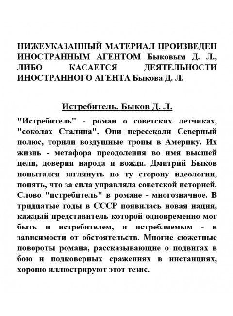 Истребитель. Быков Д.Л.