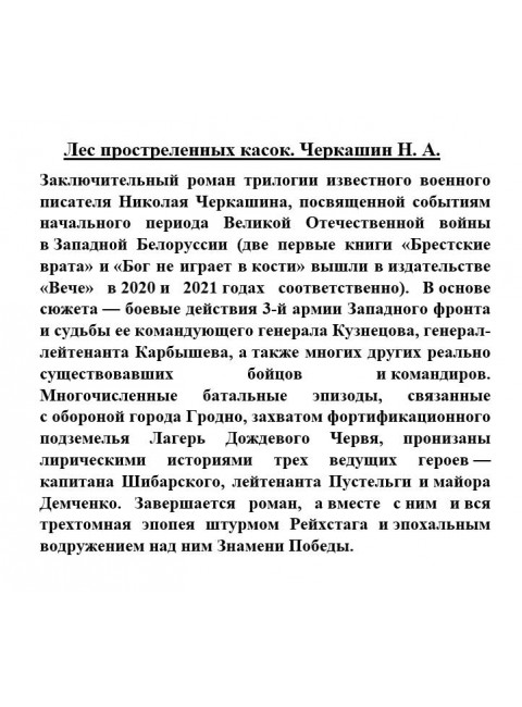 Лес простреленных касок. Черкашин Н.А.