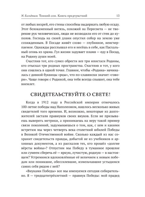 Тонкий сон. Книга предчувствий. Кильдяшов М.А.