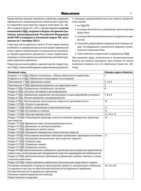 Билеты для экзамена в ГИБДД 2023. Категории А, B, M. С последними изменениями 09.2023