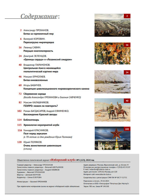 Изборский клуб №5 (123), 2024. Контуры мультиполярности и новый баланс сил. Часть 1